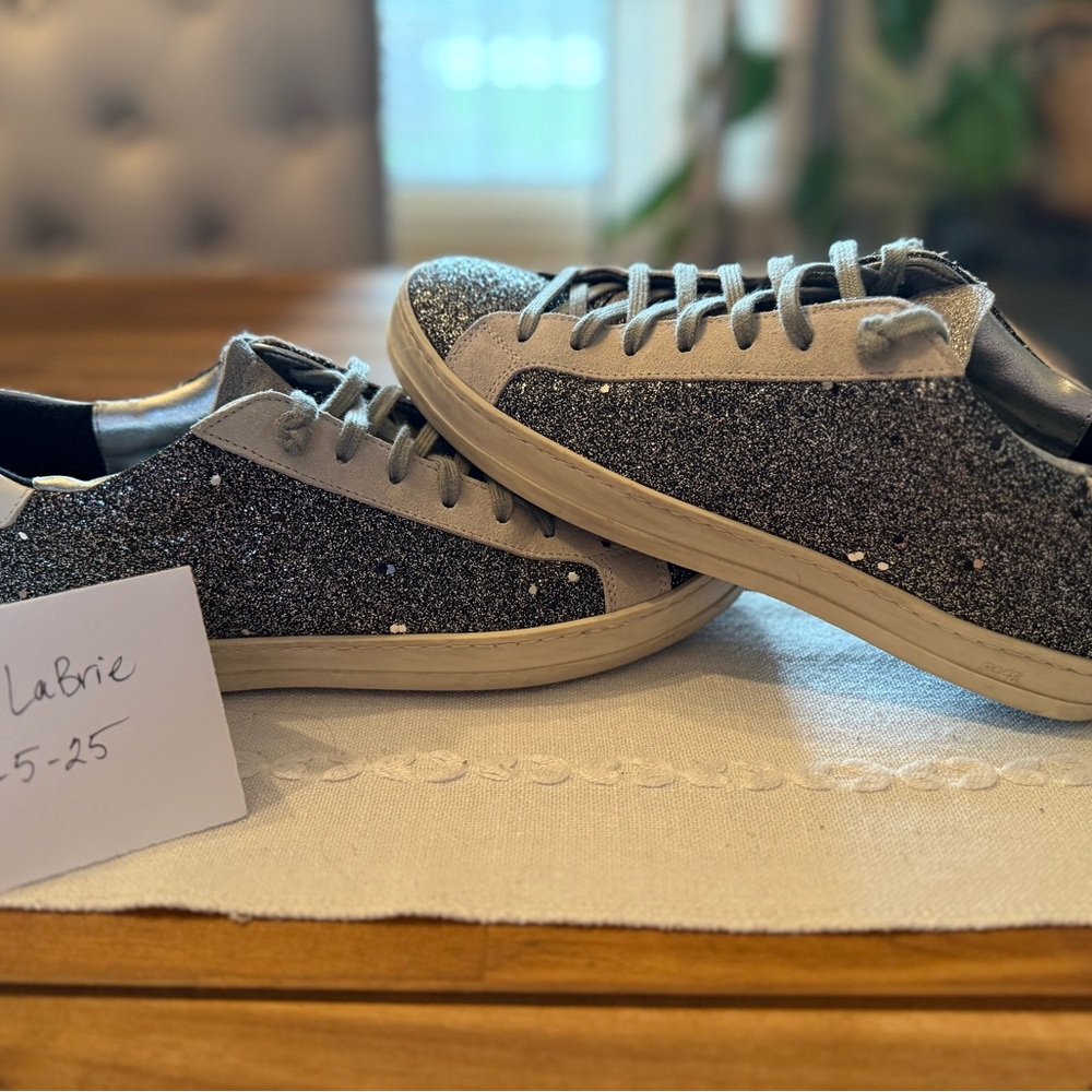 Sparkly Gray Sneakers P448 Size 39